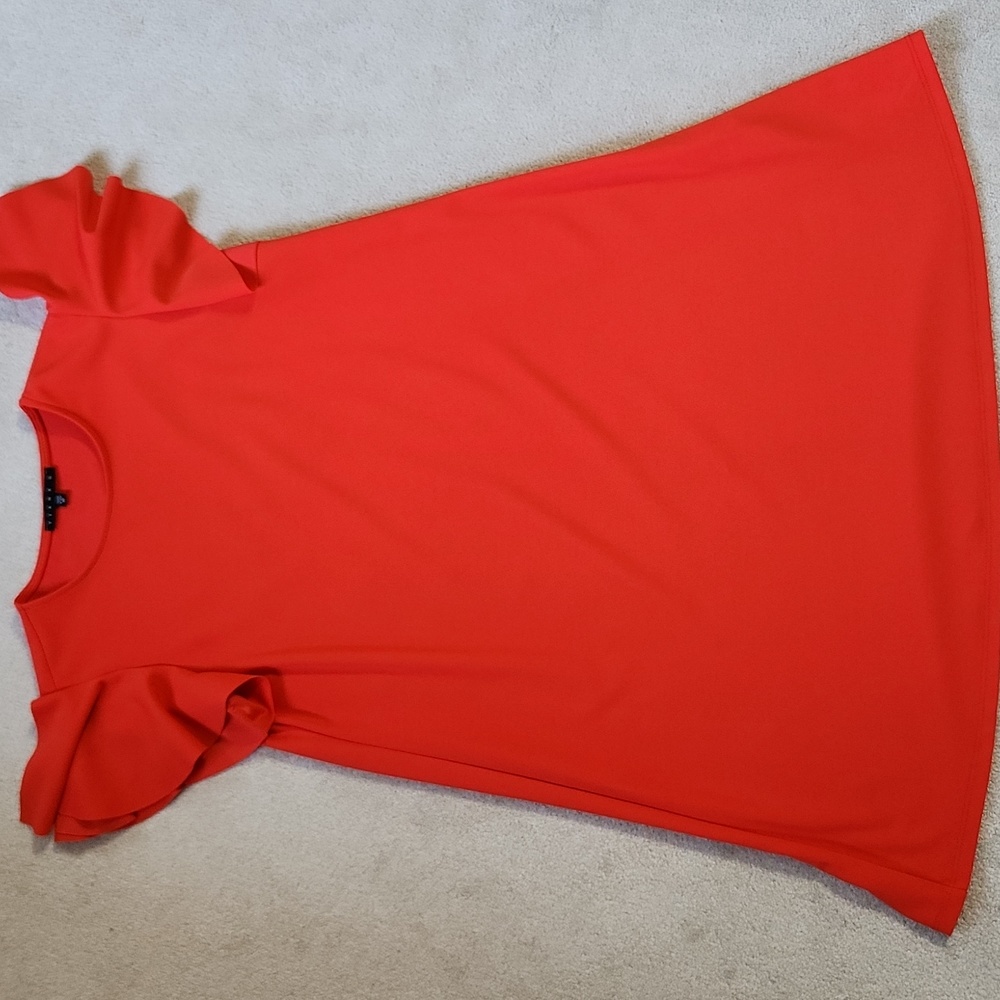 Women's Ruffle Sleeve Shift Dress Orange - Size 10 Never worn